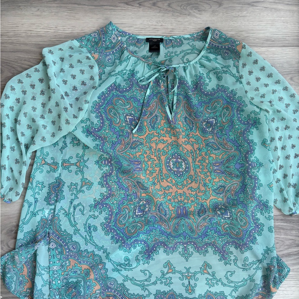 Women's Paisley Print Top - Teal